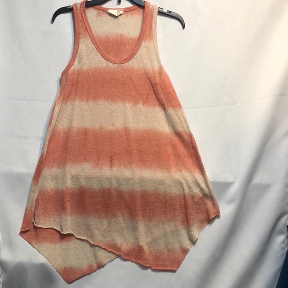 everleigh Tops - Cream and Peach Colored Knit Tank, Size Xs fits M-L